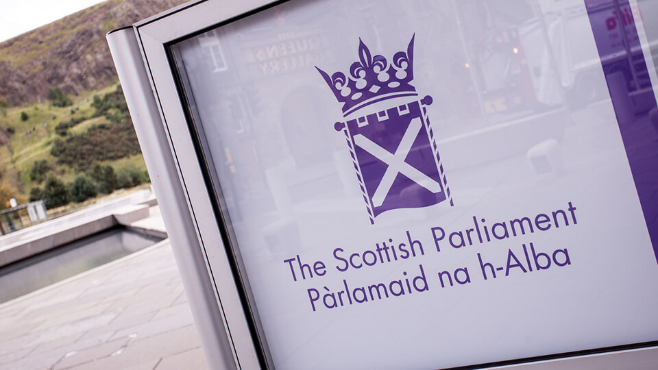 The Scottish Parliament sign