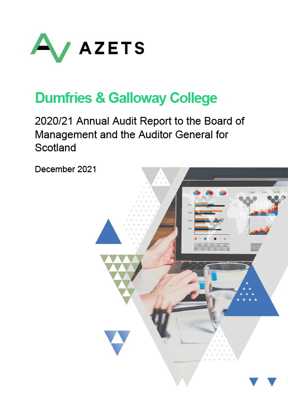 Publication cover: Dumfries and Galloway College annual audit 2020/21