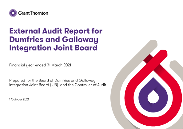 Publication cover: Dumfries and Galloway Integration Joint Board annual audit 2020/21 