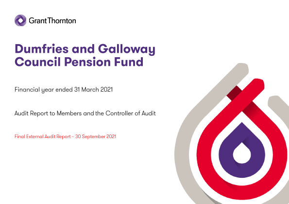 Publication cover: Dumfries and Galloway Pension Fund annual audit 2020/21