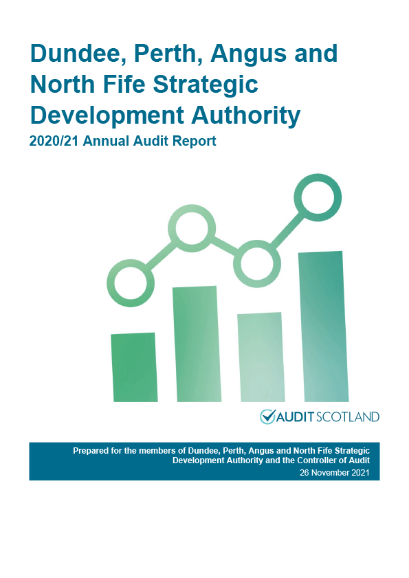 Publication cover: Dundee, Perth, Angus and North Fife Strategic Development Planning Authority annual audit 2020/21 
