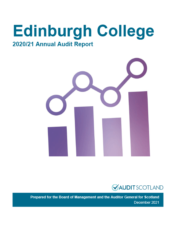 Publication cover: Edinburgh College annual audit 2020/21