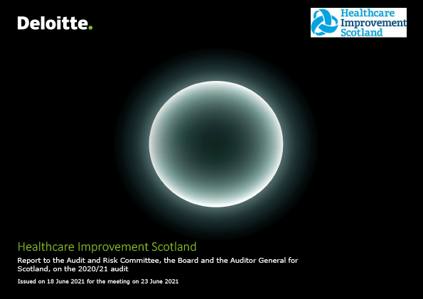 Publication cover: Healthcare Improvement Scotland annual audit 2020/21 