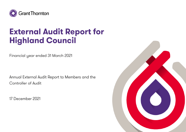 Publication cover: Highland Council annual audit 2020/21 