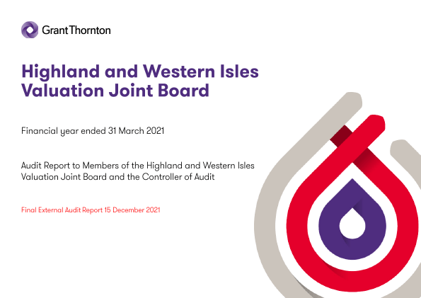 Publication cover: Highland and Western Isles Valuation Joint Board annual audit 2020/21 