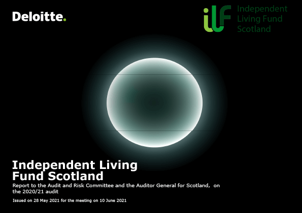 Publication cover: Independent Living Fund annual audit 2020/21 