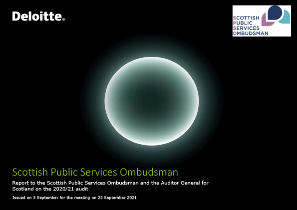 Publication cover: Scottish Public Services Ombudsman annual audit 2020/21 