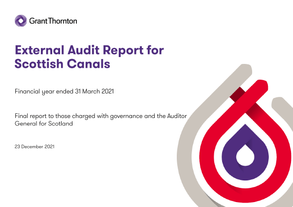 Publication cover: Scottish Canals annual audit 2020/21 