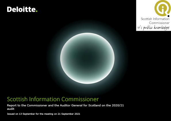 Publication cover: Scottish Information Commissioner annual audit 2020/21 