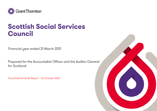 Publication cover: Scottish Social Services Council annual audit 2020/21 