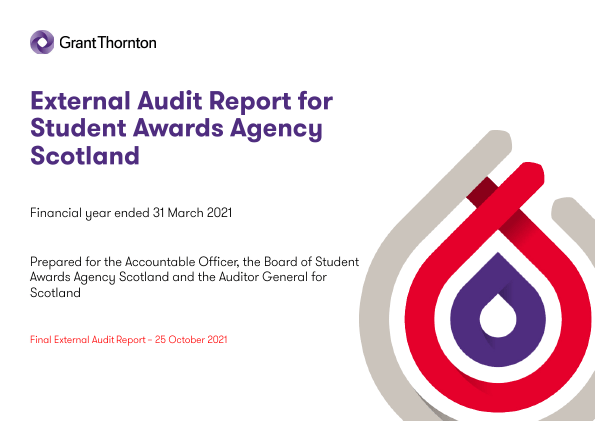 Publication cover: Student Awards Agency Scotland annual audit 2020/21 