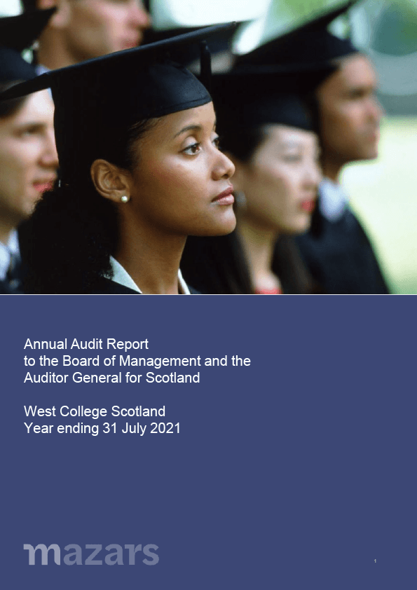 Publication cover: West College Scotland annual audit 2020/21