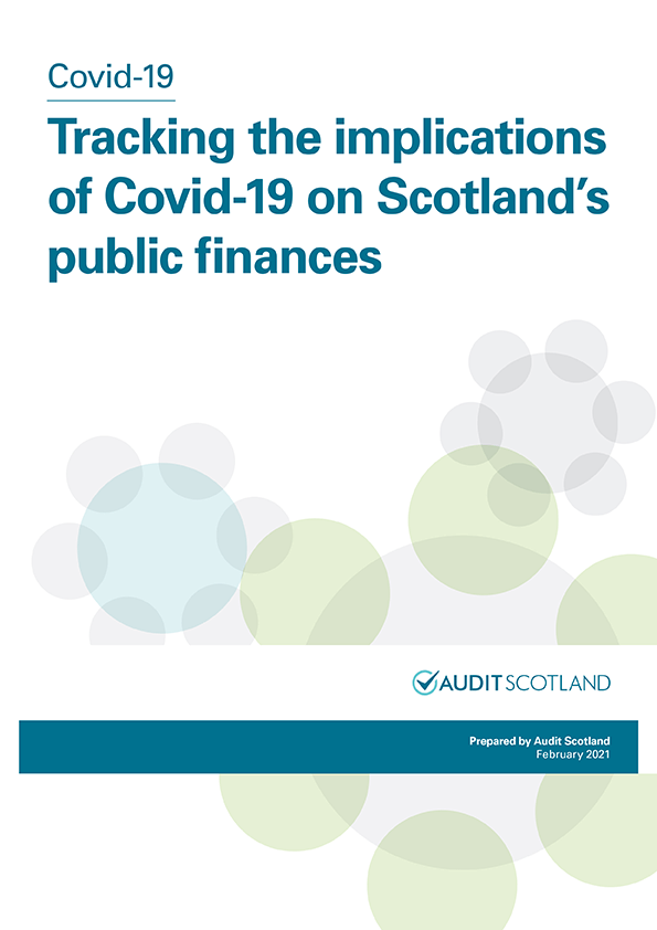 Publication cover: Covid-19: Tracking the implications of Covid-19 on Scotland's public finances