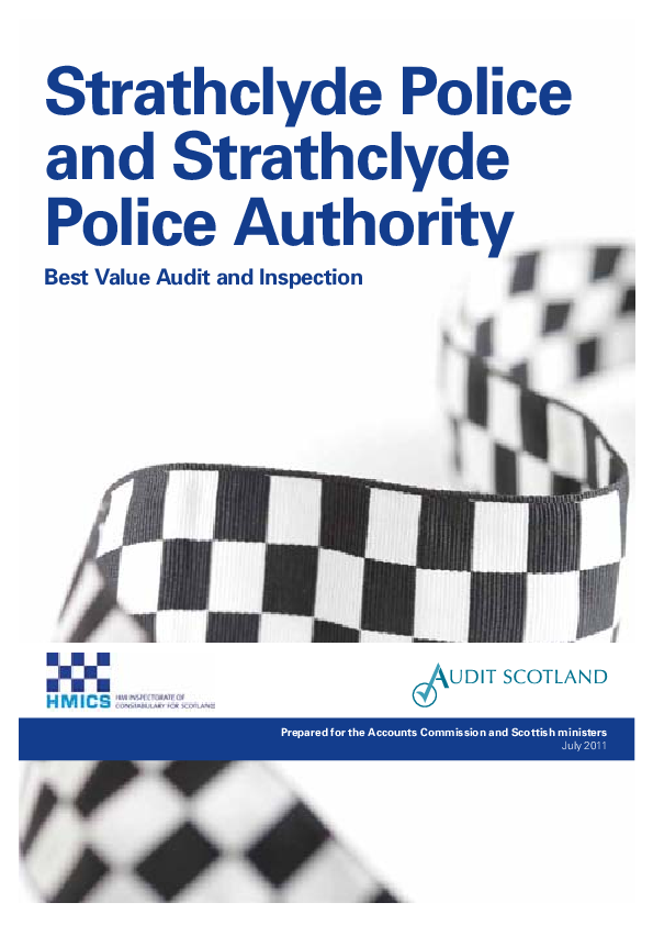 Publication cover: Strathclyde Police and Strathclyde Police Authority