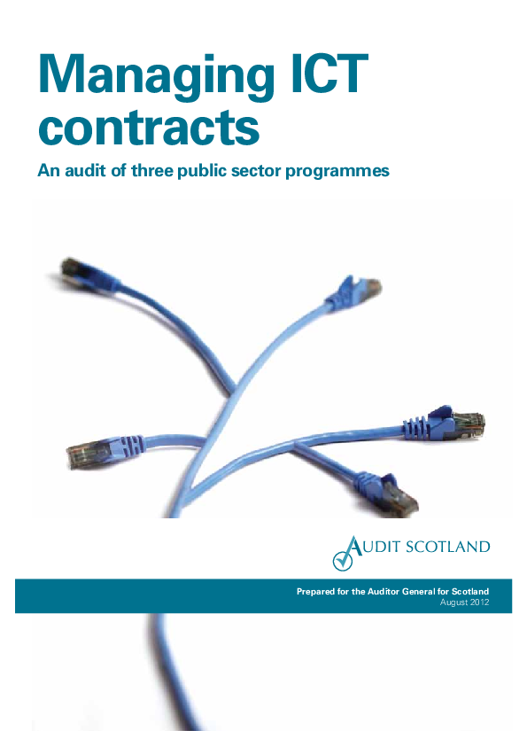 Managing ICT contracts: An audit of the three public sector programmes