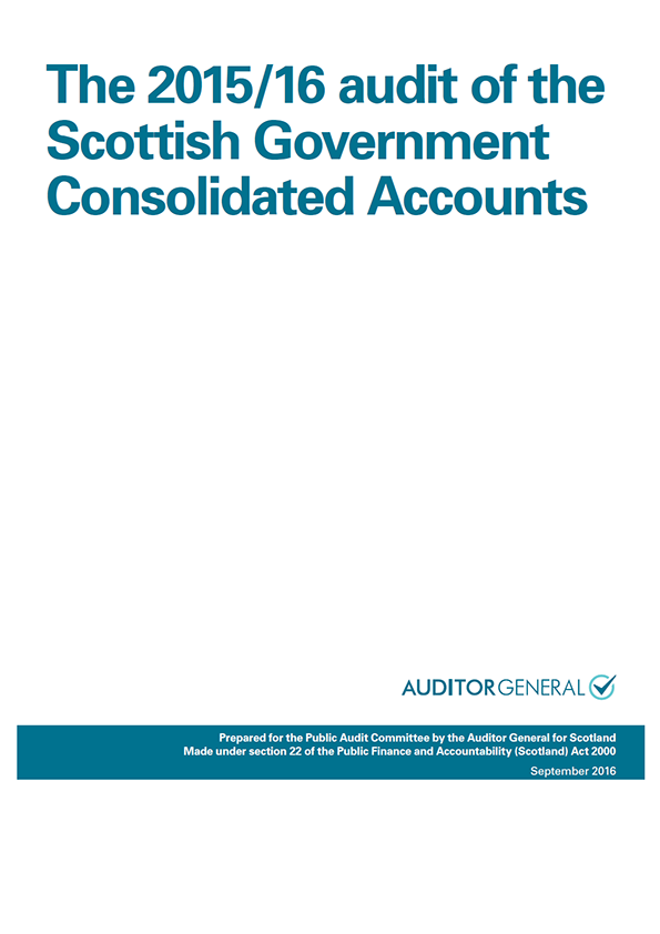 Publication cover: The 2015/16 audit of the Scottish Government Consolidated Accounts