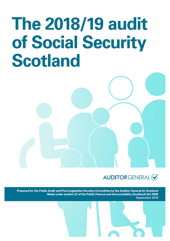 Publication cover: The 2018/19 audit of Social Security Scotland