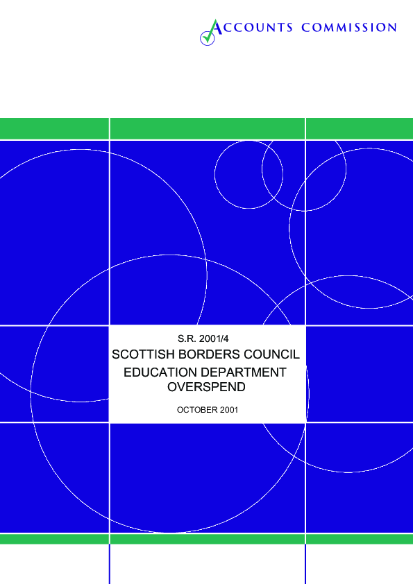 Publication cover: Accounts Commission's findings on education department overspend at Scottish Borders Council