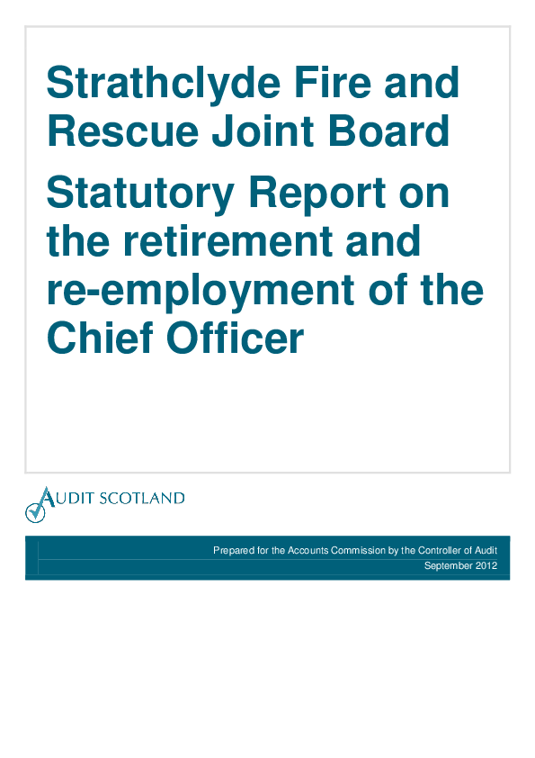 Publication cover: Strathclyde Fire and Rescue Joint Board