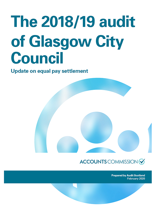 Publication cover: The 2018/19 audit of Glasgow City Council: Update on equal pay settlement