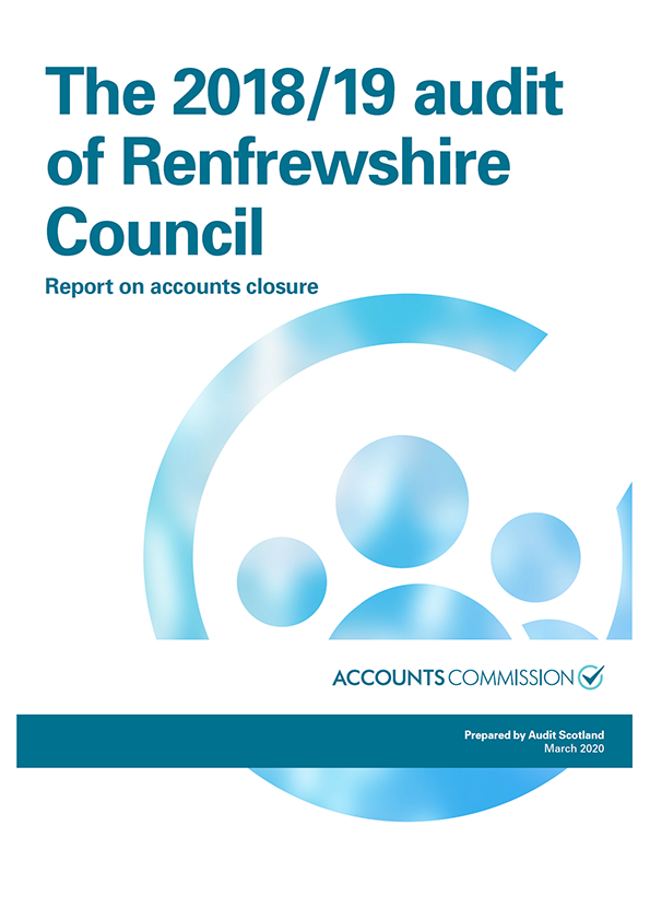 Publication cover: The 2018/19 audit of Renfrewshire Council: Report on accounts closure