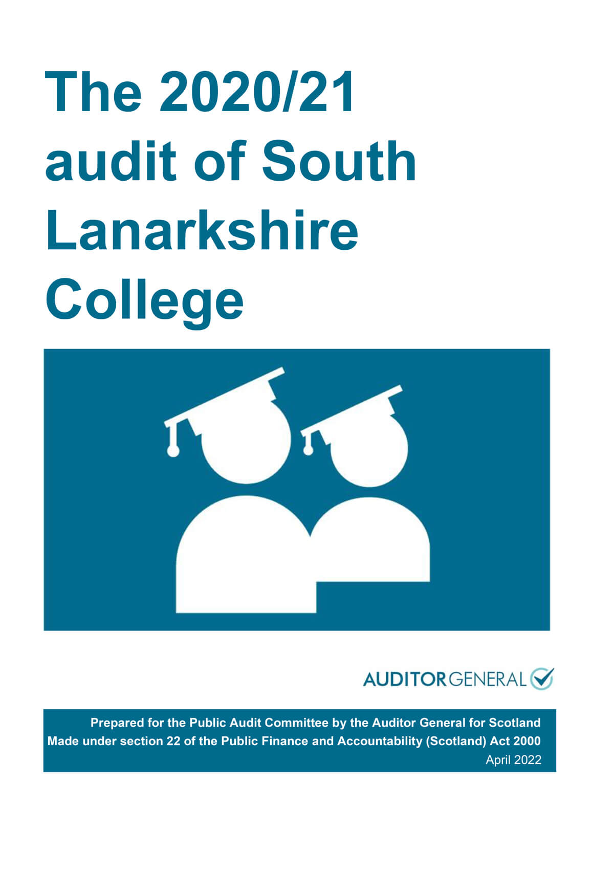 Publication cover: The 2020/21 audit of South Lanarkshire College