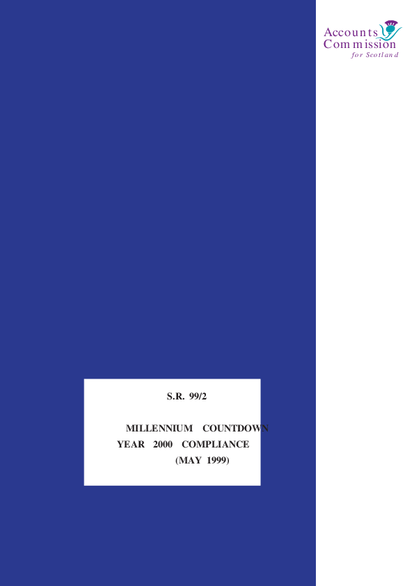 Publication cover: Millennium Countdown - Year 2000 Compliance - S.R. 99/2