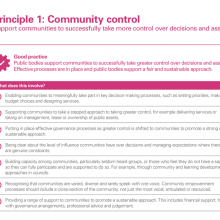 Principle 1: Community control
